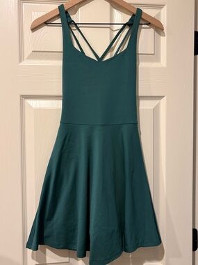 girlfriend collective Teal Strappy Fit-and-Flare Mini Skort